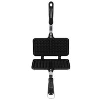 Stovetop Waffle Maker Pan Anti Stick Aluminum Even Heating Double Waffle Baking Pan for Breakfast L