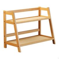 Bambukinė dviejų aukštų lentyna 2 pakopų kavos puodelių ekspozicinis stovas stalo laikymo organizatorius svetainei Bamboo Color S