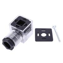 5 vnt. Hidraulinio solenoidinio vožtuvo kištukas su lempute, skaidrus, universalus, AC 220V