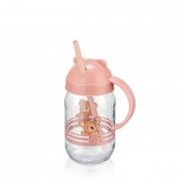 Puodelis TEDDY su šiaudeliu, 370 ml.