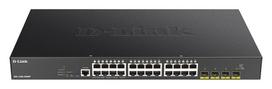 D-LINK DGS-1250-28XMP switch: 24 Gigabit Ethernet PoE+ ports, 4 SFP+ ports