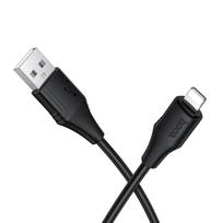 Silicone USB A to Lightning Cable, 2.4A, 1m, X124, Black