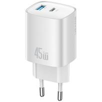 USAMS Charger T66 45W GaN CC290 USB-A + USB-C