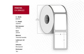 Capture Label 102 x 152mm, Core 25mm,  Thermal Transfer, Coated,