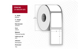 Capture Label 102 x 152mm, Core 25mm,  Thermal Transfer, Uncoated,