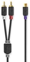 Nedis Cable: 1x RCA F - 2x RCA M Subwoofer 0.2m