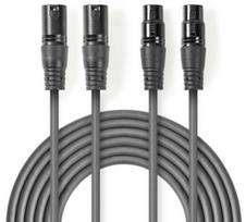 Nedis Cable 2x XLR M - 2x XLR F 1.5m