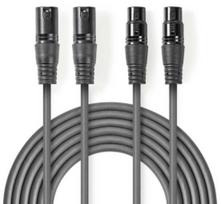 Nedis Cable: 2x XLR M - 2x XLR F 5m