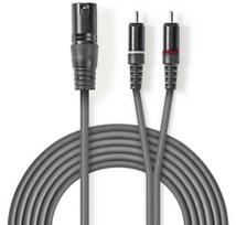 Nedis Cable XLR M - 2x RCA M 1.5m