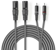 Nedis Cable 2x XLR M - 2x RCA M 1.5m
