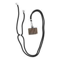 SWING (6mm) telefono kaklasaitis, telefono pakabukas su reguliuojamu ilgiu / virvės ilgis 165 cm (maksimalus 82.5 cm kilpoje) / ant peties arba kaklo - juodas