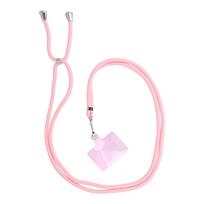 SWING (6mm) telefono kaklas administrativas, telefono pakabukas su reguliuojamu ilgiu / virvės ilgis 165 cm (maks. 82.5 cm kilpoje) / ant peties ar kaklo - šviesiai rožinė