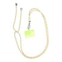 SWING (6mm) Telefono virvė, Telefono pakabukas su reguliuojamu ilgiu / virvės ilgis 165cm (maks. 82.5cm kilpoje) / ant peties ar kaklo - pilkai geltona