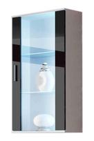 Cama pakabinama vitrina SOHO balta/juoda blizgi