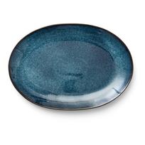 Juodos spalvos/mėlynos spalvos iš akmens masės lėkštė Gastro Dark Blue/Black – Bitz