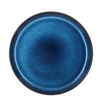 Juodos spalvos/mėlynos spalvos desertinė iš akmens masės lėkštė ø 21 cm Gastro Dark Blue/Black – Bitz