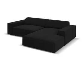 Modulinė kampinė sofa - dešinė, Jodie, 3 sėdimos vietos, 224x166x70, juoda