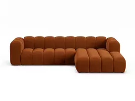 Velvet modulinė kampinė sofa - dešinė, Lupine, 4 sėdimos vietos, 290x177x70, terakota