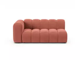 Velvet kairėn esanti modulinė sofa, Lupine, 3 vietų, 175x95x70, koralų spalvos