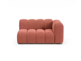Velvet dešininė modulinė sofa, Lupine, 2 sėdimos vietos, 145x95x70, koralų spalvos