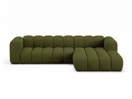 Modulinė kampinė sofa - dešinė, Lupine, 4 sėdimos vietos, 290x177x70, tamsiai alyvuogių žalia