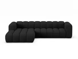 Modulinė kampinė sofa - kairė, Lupine, 4 sėdimos vietos, 290x177x70, juoda