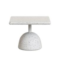 Iš terrazo cemento kavos staliukas baltos spalvos 48x48 cm Saura – Kave Home