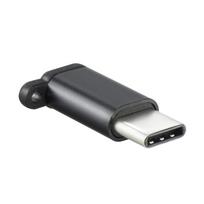 Micro USB (moteriškas) į Type C (vyriškas) raktų pakabukas juodas