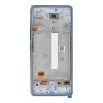 LCD ekranas SAMSUNG A53 A536 HARD OLED su rėmu mėlynos spalvos