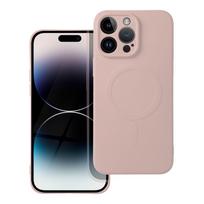 Silikoninis Mag Cover dėklas suderinamas su MagSafe iPhone 14 Pro Max rožinis