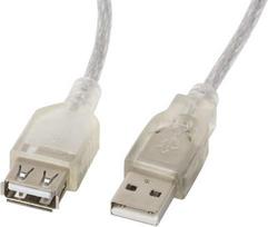 Lanberg CA-USBE-12CC-0018-TR USB cable 1.8 m USB 2.0 USB A Transparent
