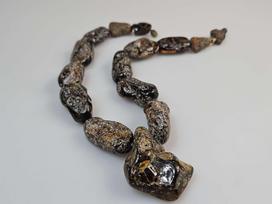 Masyvūs gintariniai karoliai Raw Amber necklace