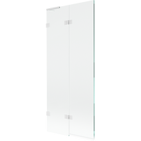 Mexen Lunar L vonios ekranas, dviejų dalių, kairysis, 80 x 150 cm, permatomas, baltas - 897L-080-100-20-00-L