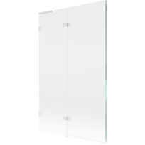 Mexen Lunar L vonios ekranas, 2-dalinis kairysis 110 x 150 cm, permatomas, baltas - 897L-110-100-20-00-L