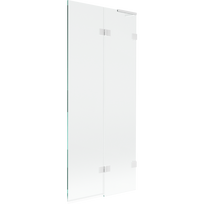 Mexen Lunar L dviejų dalių vonios ekranas dešinysis 80 x 150 cm, permatomas, baltas - 897L-080-100-20-00-P