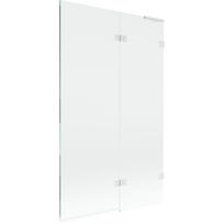 Mexen Lunar L vonios ekranas su 2 durimis, dešinysis, 110 x 150 cm, permatomas, baltas - 897L-110-100-20-00-P