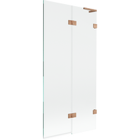 Mexen Lunar L vonios sienelė 2-sparnė dešinė 90 x 150 cm, skaidri, šlifuota varis - 897L-090-100-65-00-P