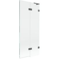 Mexen Lunar L vonios ekrano 2-jų dalių dešinys 80 x 150 cm, permatomas, tamsus metalas - 897L-080-100-95-00-P