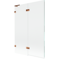 Mexen Lunar L vonios ekranas 2-durų kairysis 120 x 150 cm, skaidrus, rožinis auksas - 897L-120-100-60-00-L