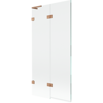Mexen Lunar L vonios pertvara, 2 sparnų kairė 90 x 150 cm, permatoma, šlifuota varis - 897L-090-100-65-00-L
