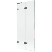 Mexen Lunar L vonios uždanga, 2-durų kairinė 80 x 150 cm, permatoma, ginkluotas metalas - 897L-080-100-95-00-L