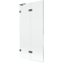 Mexen Lunar L vonios pertvara 2-durų kairė 90 x 150 cm, permatoma, tamsus metalas - 897L-090-100-95-00-L