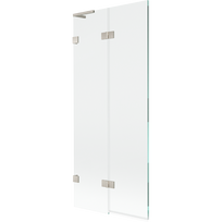 Mexen Lunar L vonios ekranas, dviejų durų, kairysis, 80 x 150 cm, permatomas, šlifuotas nikelis - 897L-080-100-97-00-L