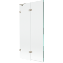Mexen Lunar L vonios ekrano 2 sparnų, kairė pusė, 90 x 150 cm, permatomas, šepečiu nikeliuotas - 897L-090-100-97-00-L