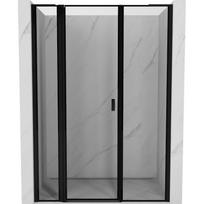 Mexen Mist L kairios dušo durys 155 cm, juodas rėmelis, juoda - 8A4L-155-001-70-70-L