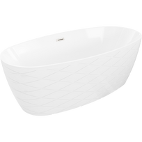 Mexen Olea laisvai pastatoma vonia modelis 170 x 80 cm, balta, šlifuotas nikelis - 52821708000-97