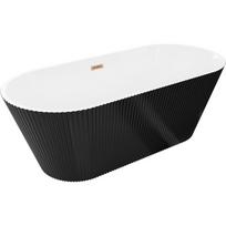 Mexen Yara laisvai pastatoma rifliuota vonia 170 x 75 cm, balta/juoda, matinė vario uždengimas - 52861707575-65
