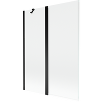 Mexen Mist vonios pertvara, 2-duris, 130 x 150 cm, skaidri, juoda - 8A9-130-011-70-00