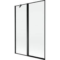Mexen Mist vonios ekranas, 2-duris, kairysis 120 x 150 cm, juodas rėmelis, juoda - 8A9-120-011-70-70-L