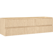 Mexen Rivel vonios spintelė su praustuvo spintele, 160 cm, 2 stalčiai, rifliuota, ąžuolo - 91A20-16047-2-BFF81